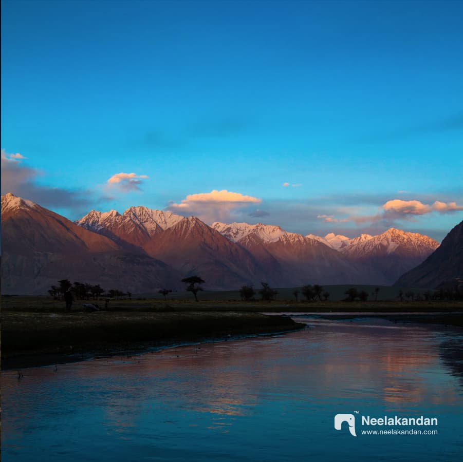 Shyok river passing through Nubra valley