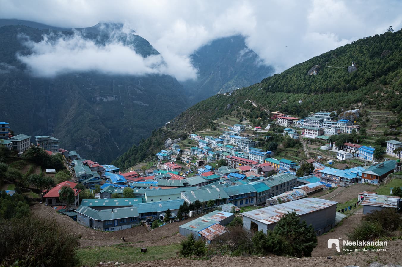 The Himalayan town Namche Bazar